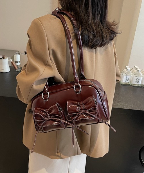 セール】Y2K ダブルリボンデザイン ハンドバッグ リボンステッチトート