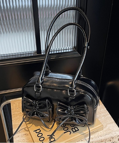 セール】Y2K ダブルリボンデザイン ハンドバッグ リボンステッチトート