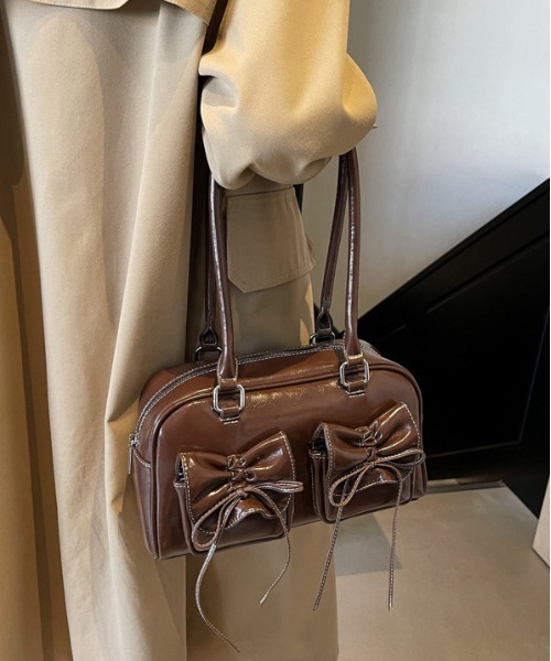 セール】Y2K ダブルリボンデザイン ハンドバッグ リボンステッチトート