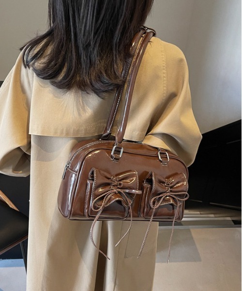 セール】Y2K ダブルリボンデザイン ハンドバッグ リボンステッチトート