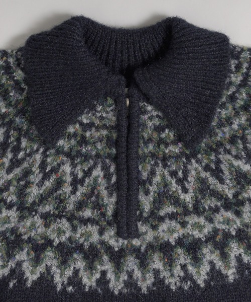 MUHET(ミュエータ)の「求心柄ハーフジップニット(ニット/セーター・レディース・ネイビー/ブラウン・X-LARGE/MEDIUM)」の22枚目の写真