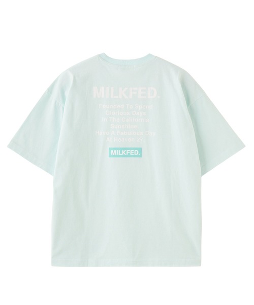 MILKFED.(ミルクフェド)の「STENCIL LOGO AND BAR WIDE S/S TEE(Tシャツ/カットソー・レディース・ブラック/ホワイト/ライトグリーン・ONE SIZE)」の3枚目の写真