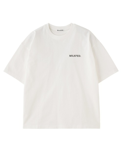 MILKFED.(ミルクフェド)の「STENCIL LOGO AND BAR WIDE S/S TEE(Tシャツ/カットソー・レディース・ブラック/ホワイト/ライトグリーン・ONE SIZE)」の4枚目の写真
