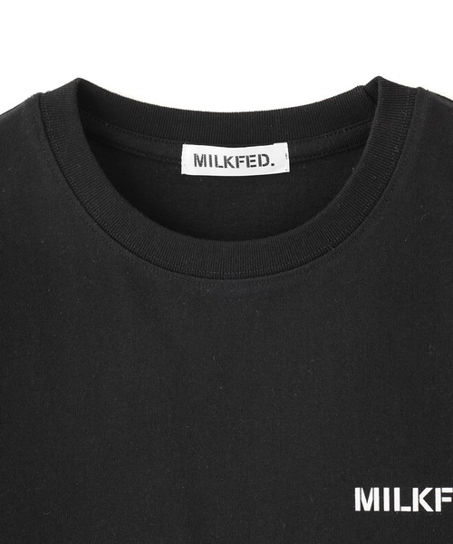 MILKFED.(ミルクフェド)の「STENCIL LOGO AND BAR WIDE S/S TEE(Tシャツ/カットソー・レディース・ブラック/ホワイト/ライトグリーン・ONE SIZE)」の10枚目の写真