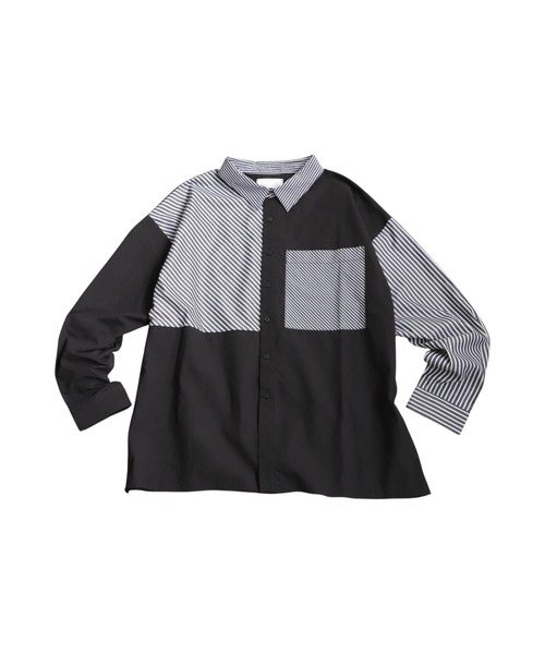 antiqua(アンティカ)の「デザインストライプシャツ(シャツ/ブラウス・レディース・ブラック/ブルー・ONESIZE)」の22枚目の写真