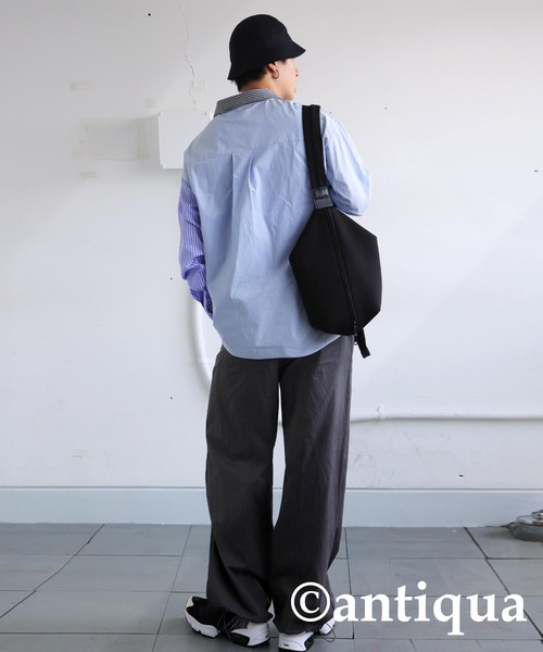 antiqua(アンティカ)の「デザインストライプシャツ(シャツ/ブラウス・レディース・ブラック/ブルー・ONESIZE)」の18枚目の写真