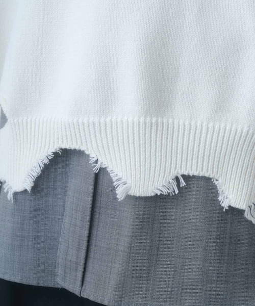 DOOPZ(ドープス)の「Logo Damage Knit - ロゴダメージニット(ニット/セーター・メンズ・ブルー/グレー/アイボリー・LARGE/MEDIUM/SMALL)」の12枚目の写真