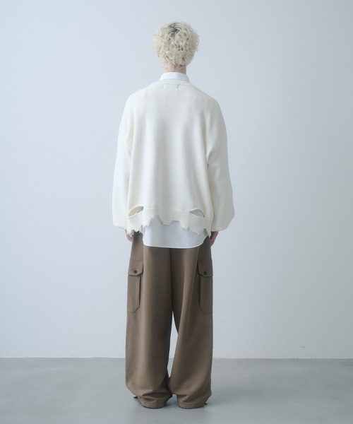 DOOPZ(ドープス)の「Logo Damage Knit - ロゴダメージニット(ニット/セーター・メンズ・ブルー/グレー/アイボリー・LARGE/MEDIUM/SMALL)」の21枚目の写真