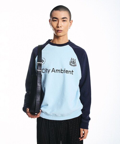 City Ambient Products(シティアンビエントプロダクツ)の「City Ambient Products: ラグランスリーブ プリント スウェット(スウェット・メンズ・オフホワイト/ライトブルー/ブラウン・SMALL/MEDIUM/LARGE)」の19枚目の写真