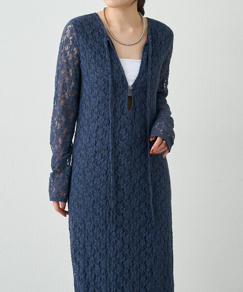 SHENERY(シーナリー)の「《スタッフリアルバイアイテム!》2WAYレースマキシドレス(ワンピース・レディース・ブルー/ブラック・36/38)」の3枚目の写真