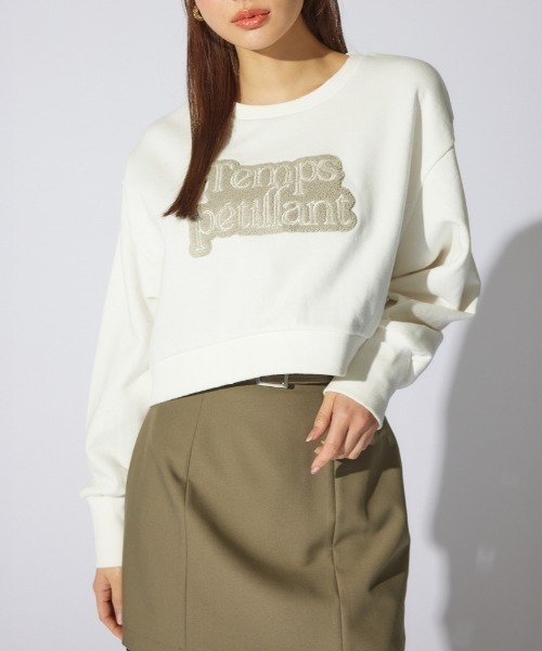 rienda(リエンダ)の「サガラ刺繍スウェットトップス 春服 トレーナー 秋服(スウェット・レディース・ホワイト/ピンク/ネイビー・FREE)」の2枚目の写真