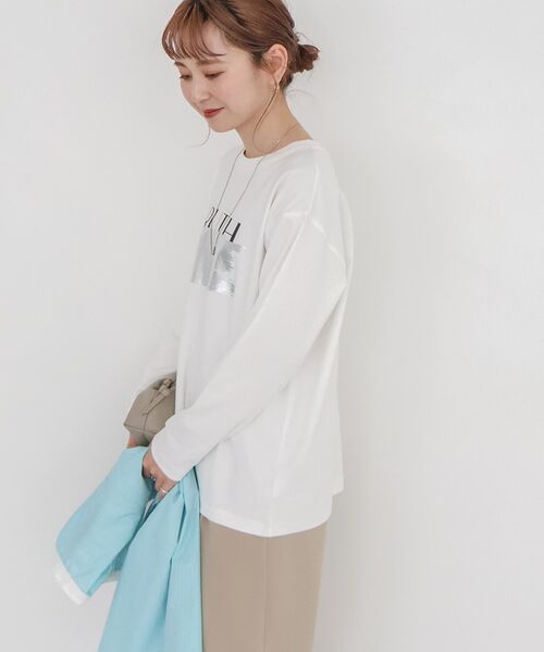 AMERICAN HOLIC（アメリカンホリック）の「TRUTH箔プリントカットプルオーバー（Tシャツ/カットソー・レディース・オフホワイト・M/L）」の4枚目の写真