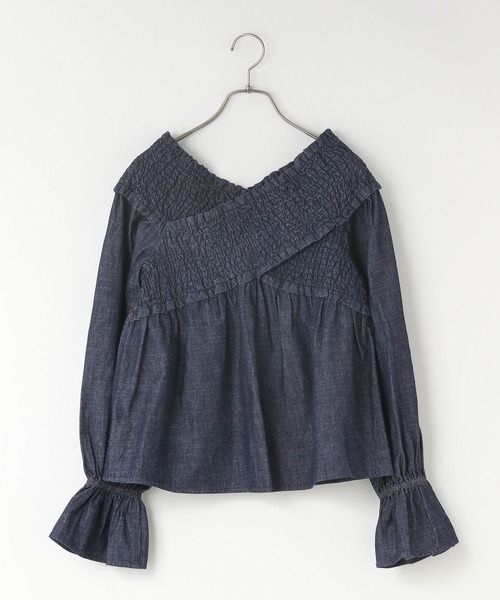 LOWRYS FARM（ローリーズファーム）の「デニムシャーリングブラウス 252725（シャツ/ブラウス・レディース・ブルー/アイボリー/イエロー/その他・FREE）」の16枚目の写真