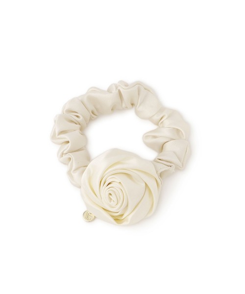 VIS（ビス）の「バラサテンヘアゴム（ヘアゴム・レディース・ブラック/オフホワイト・FREE）」の2枚目の写真