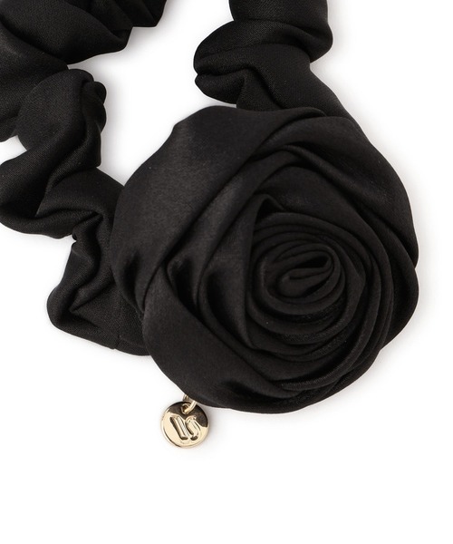 VIS（ビス）の「バラサテンヘアゴム（ヘアゴム・レディース・ブラック/オフホワイト・FREE）」の5枚目の写真