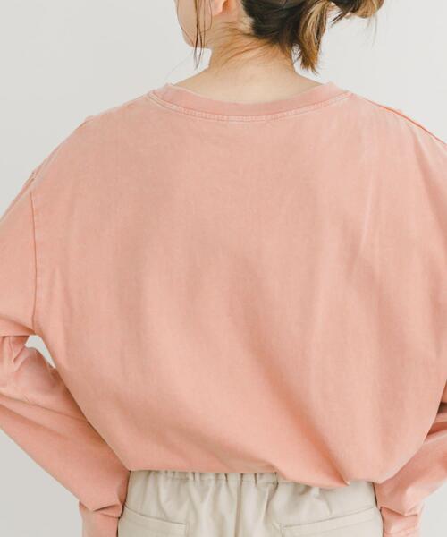 ITEMS URBANRESEARCH(アイテムズ アーバンリサーチ)の「ピグメントロングTシャツ(Tシャツ/カットソー・レディース・オフホワイト/ブラック/ピンク・FREE)」の4枚目の写真