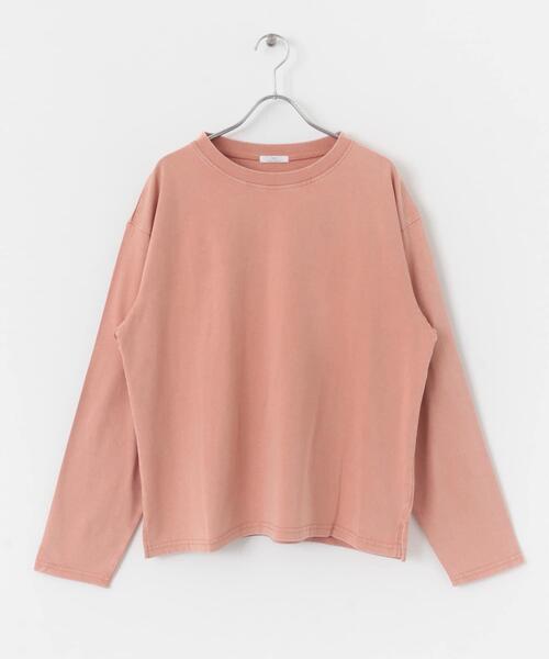 ITEMS URBANRESEARCH(アイテムズ アーバンリサーチ)の「ピグメントロングTシャツ(Tシャツ/カットソー・レディース・オフホワイト/ブラック/ピンク・FREE)」の6枚目の写真