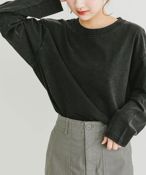 ITEMS URBANRESEARCH(アイテムズ アーバンリサーチ)の「ピグメントロングTシャツ(Tシャツ/カットソー・レディース・オフホワイト/ブラック/ピンク・FREE)」の14枚目の写真