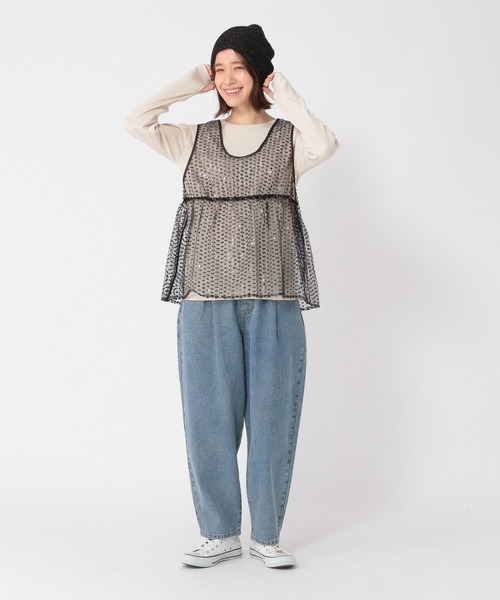 studio CLIP（スタディオクリップ）の「チュールスパンコールベスト（ベスト・レディース・ライトベージュ/スカイブルー/ブラック・FREE）」の10枚目の写真