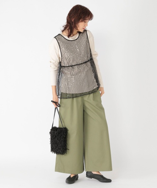 studio CLIP（スタディオクリップ）の「チュールスパンコールベスト（ベスト・レディース・ライトベージュ/スカイブルー/ブラック・FREE）」の12枚目の写真