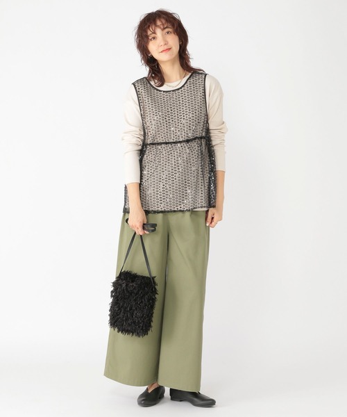 studio CLIP（スタディオクリップ）の「チュールスパンコールベスト（ベスト・レディース・ライトベージュ/スカイブルー/ブラック・FREE）」の13枚目の写真