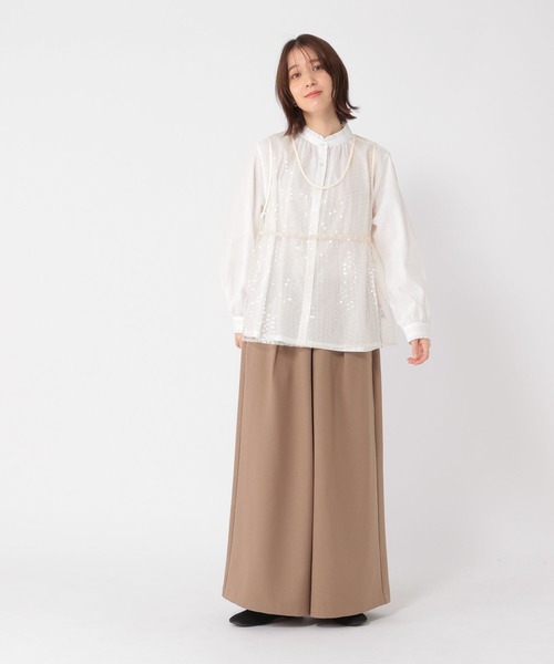 studio CLIP（スタディオクリップ）の「チュールスパンコールベスト（ベスト・レディース・ライトベージュ/スカイブルー/ブラック・FREE）」の17枚目の写真