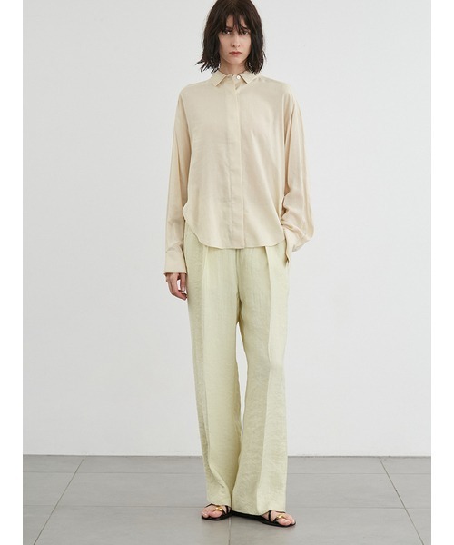 styling/（スタイリング）の「サイドタブワイドシャツ（シャツ/ブラウス・レディース・ベージュ/ネイビー/チャコールグレー/クリーム・FREE）」の9枚目の写真