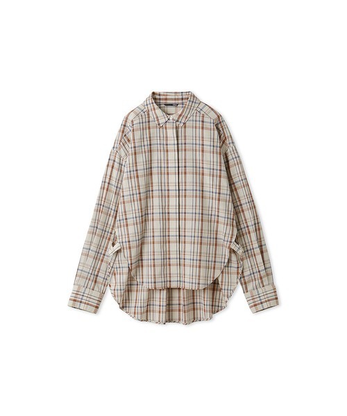 styling/（スタイリング）の「サイドタブワイドシャツ（シャツ/ブラウス・レディース・ベージュ/ネイビー/チャコールグレー/クリーム・FREE）」の14枚目の写真