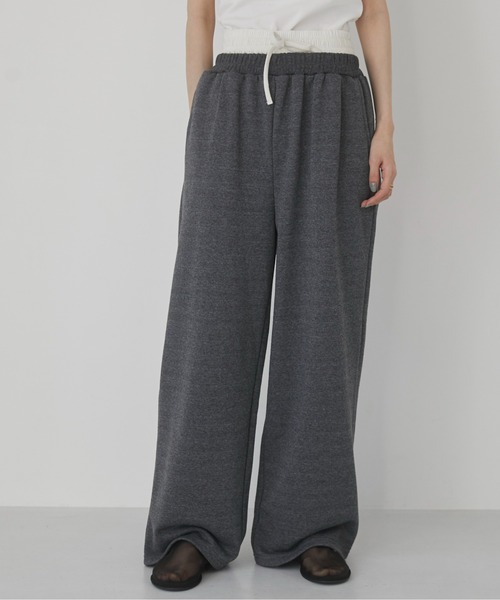 ANGIE（アンジー）の「ダブルウエスト スウェットパンツ（スウェットパンツ・レディース・オートミール/ブラック/ダークグレー・FREE）」の3枚目の写真