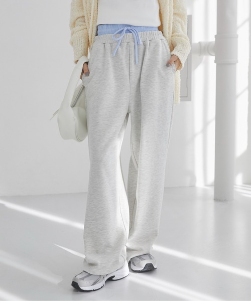 ANGIE（アンジー）の「ダブルウエスト スウェットパンツ（スウェットパンツ・レディース・オートミール/ブラック/ダークグレー・FREE）」の21枚目の写真