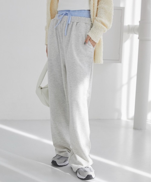 ANGIE(アンジー)の「ダブルウエスト スウェットパンツ(スウェットパンツ・レディース・オートミール/ブラック/ダークグレー・FREE)」の11枚目の写真