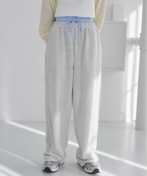 ANGIE(アンジー)の「ダブルウエスト スウェットパンツ(スウェットパンツ・レディース・オートミール/ブラック/ダークグレー・FREE)」の15枚目の写真