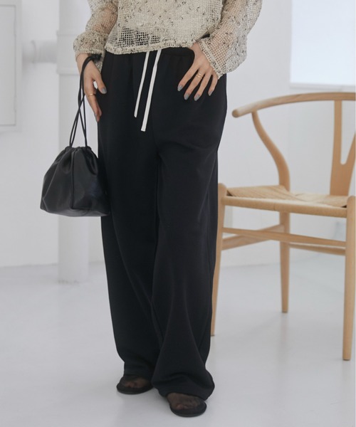 ANGIE（アンジー）の「ダブルウエスト スウェットパンツ（スウェットパンツ・レディース・オートミール/ブラック/ダークグレー・FREE）」の6枚目の写真