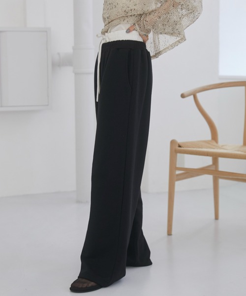 ANGIE（アンジー）の「ダブルウエスト スウェットパンツ（スウェットパンツ・レディース・オートミール/ブラック/ダークグレー・FREE）」の7枚目の写真