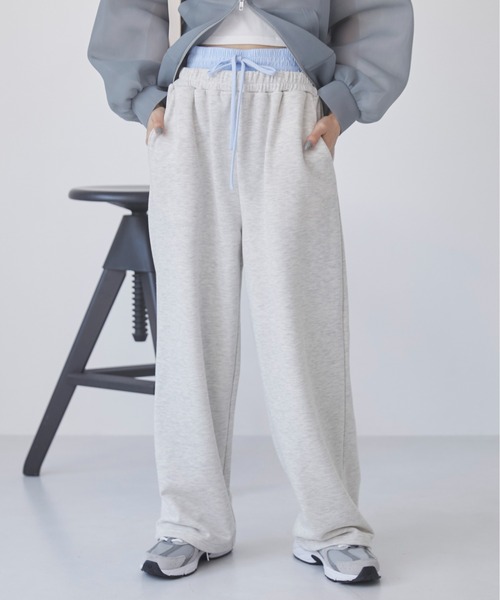 ANGIE（アンジー）の「ダブルウエスト スウェットパンツ（スウェットパンツ・レディース・オートミール/ブラック/ダークグレー・FREE）」の15枚目の写真