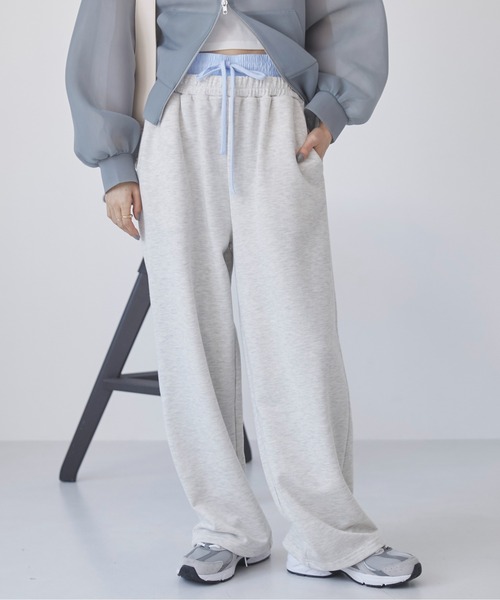 ANGIE（アンジー）の「ダブルウエスト スウェットパンツ（スウェットパンツ・レディース・オートミール/ブラック/ダークグレー・FREE）」の16枚目の写真