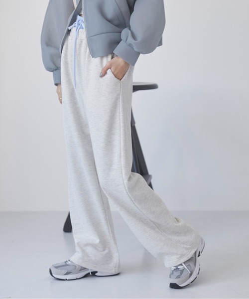 ANGIE（アンジー）の「ダブルウエスト スウェットパンツ（スウェットパンツ・レディース・オートミール/ブラック/ダークグレー・FREE）」の17枚目の写真