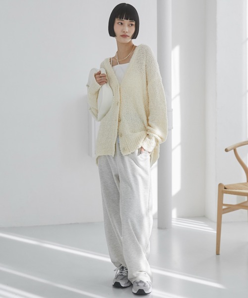 ANGIE(アンジー)の「ダブルウエスト スウェットパンツ(スウェットパンツ・レディース・オートミール/ブラック/ダークグレー・FREE)」の17枚目の写真