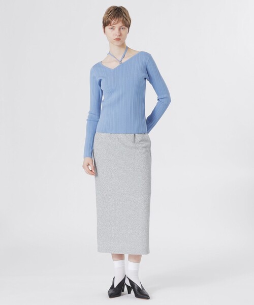 LOVELESS（ラブレス）の「ホルターカットアウトニット（ニット/セーター・レディース・ライトグレー/オフホワイト/ブルー系その他2・36/34）」の5枚目の写真