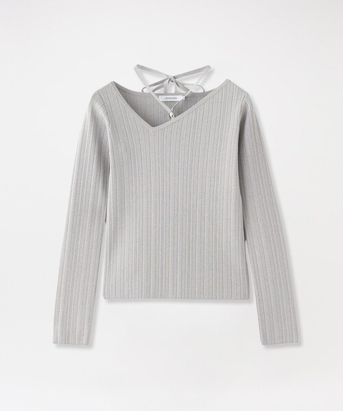 LOVELESS（ラブレス）の「ホルターカットアウトニット（ニット/セーター・レディース・ライトグレー/オフホワイト/ブルー系その他2・36/34）」の7枚目の写真