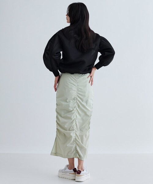 GALLEST(ギャレスト)の「シャーリングナイロンスカート(スカート・レディース・ホワイト/グレー/ライトグリーン・36/38)」の7枚目の写真