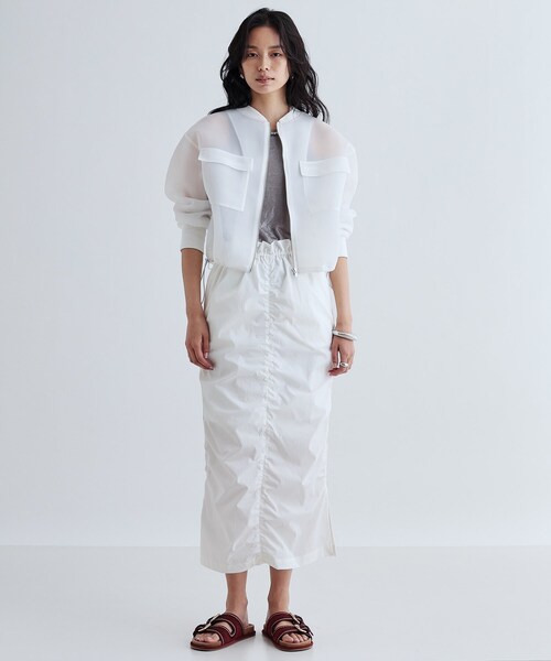 GALLEST(ギャレスト)の「シャーリングナイロンスカート(スカート・レディース・ホワイト/グレー/ライトグリーン・36/38)」の19枚目の写真