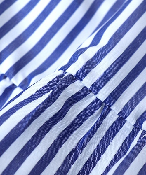 Three Four Time(スリーフォータイム)の「ギャザーフリルカラーフレアーワンピース(ワンピース・レディース・ブラック/ブルー・FREE)」の10枚目の写真