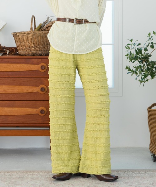 eLur(エラー)の「【eLur】レースフレアパンツ(その他パンツ・レディース・アイボリー/グリーン・FREE)」の2枚目の写真