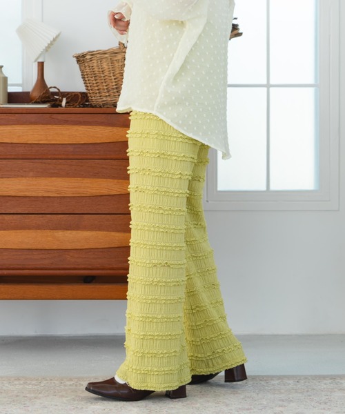 eLur(エラー)の「【eLur】レースフレアパンツ(その他パンツ・レディース・アイボリー/グリーン・FREE)」の4枚目の写真