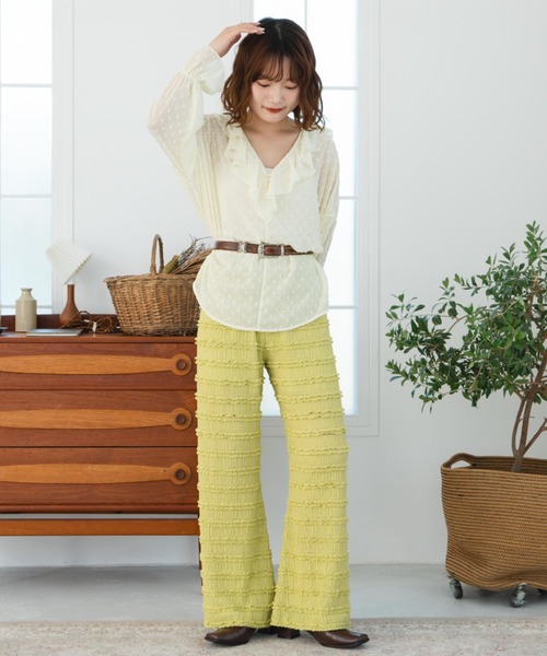 eLur(エラー)の「【eLur】レースフレアパンツ(その他パンツ・レディース・アイボリー/グリーン・FREE)」の8枚目の写真