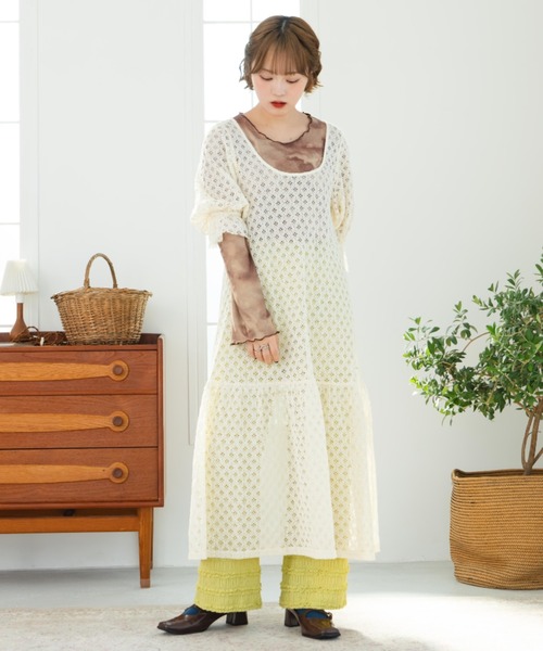 eLur(エラー)の「【eLur】レースフレアパンツ(その他パンツ・レディース・アイボリー/グリーン・FREE)」の9枚目の写真