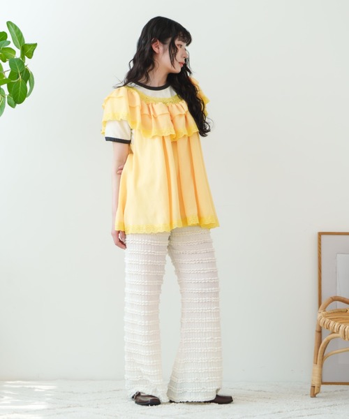 eLur(エラー)の「【eLur】レースフレアパンツ(その他パンツ・レディース・アイボリー/グリーン・FREE)」の16枚目の写真