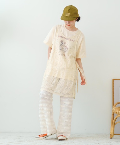 eLur(エラー)の「【eLur】レースフレアパンツ(その他パンツ・レディース・アイボリー/グリーン・FREE)」の15枚目の写真