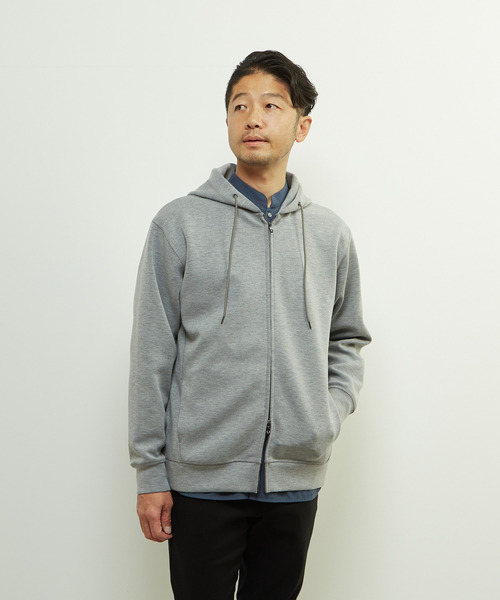 MEN'S MELROSE（メンズメルローズ）の「ウールMIXダンボールZIPパーカー（パーカー・メンズ・チャコールグレー/グレー・4/3）」の3枚目の写真
